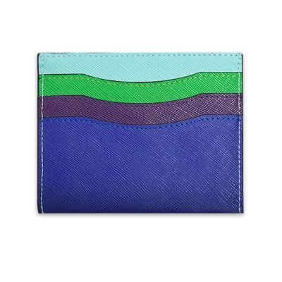 New Design Customed Initial Letters Stitching Colors Multi Pockets Card Holder Ladies Card Wallet Purse Credit Card Holder