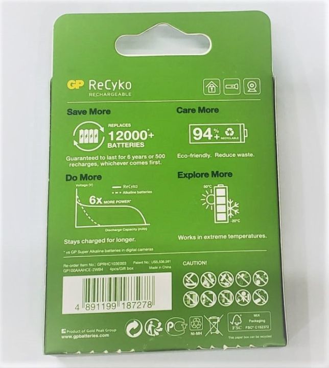 ถ่านชาร์จ-gp-aaa-1-2v-950-mah-แพค-4-ก้อน-ของใหม่-ของแท้