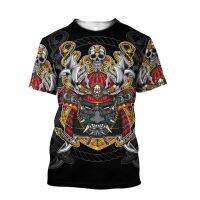 NEW Summer Tattoo Print 3d Mens Buddhist T-shirt And Ghost Casual Short Sleeve Harajuku Unisex O-neck