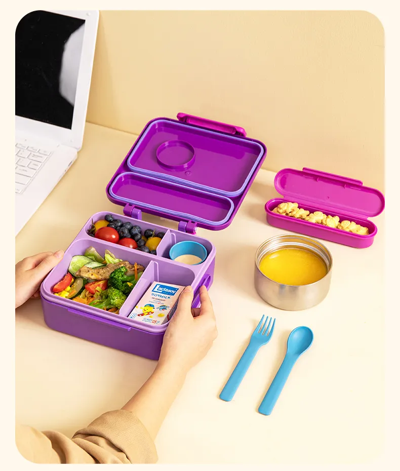 HAIXIN Bento Box for Kids - Insulated Lunch Box with Thermos for