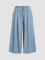 Cider Mid Waist Drawstring Wide Leg Trousers Curve &amp; Plus