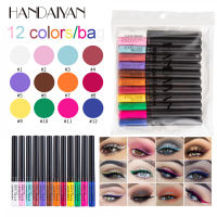 HANDAIYAN Colored Eyeliner Kit 12 ColorPack Matte Waterproof Liquid Colorful Eye Liner Pencil Set Makeup Cosmetics Long-lasting