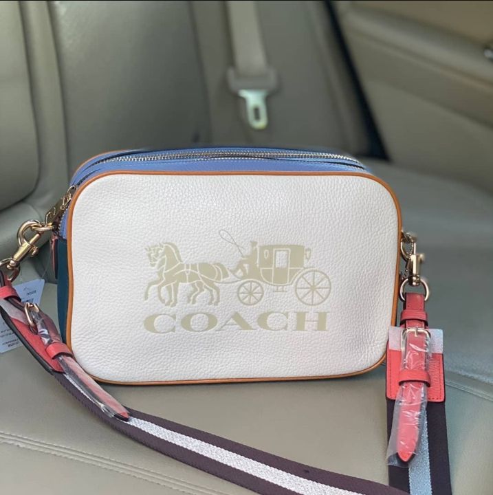 Guaranteed Original Coach Jes Crossbody In Colorblock In Refined Pebble  Leather Women's Crossbody Bag 3041 - Chalk / Multi