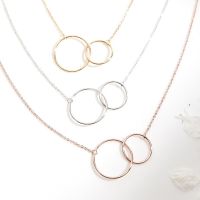 CANNER 2 3 Circles Real 925 Sterling Silver Necklace For Women 2020 Jewelry Diamond Chain Gold 18k Choker Necklace Bijoux Collar