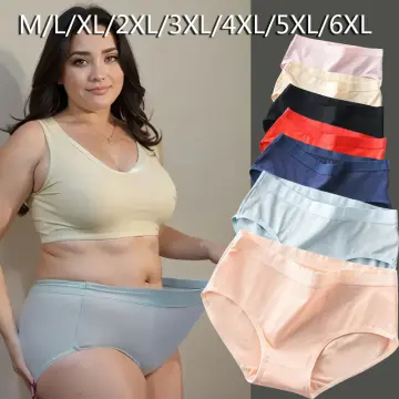 3XL 4XL 5XL 40-115kg Panties Women Plus Size Cotton Soft Underwear Mid  Waist Black Red Pink Beige Purple Big Size