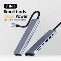 7 in 1 USB C Hub to 4K HDMI-compatible Type C Adapter OTG Thunderbolt 3 Dock with PD TF SD for ProAir iPad XPS Surface