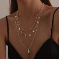 【DT】hot！ New 925 Sterling Layer Necklace Round Piece Choker Exquisite Clavicle Chain Send Womens Accessories