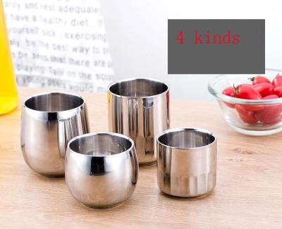 【High-end cups】ร้อนชาแก้วกาแฟสองชั้นถ้วยไวน์น้ำร้อนลวกหลักฐานสแตนเลสถ้วย Drinkware ครัวเครื่องมือร้านอาหารอนุบาลถ้วย