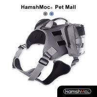 HamshMoc สายจูงสุนัขปรับได้อานสัตว์เลี้ยงสำหรับสุนัขเล็กกลางใหญ่,หัวเข็มขัดแบบตาข่ายระบายอากาศได้ดีมีด้ามจับที่อ่อนนุ่มทนทาน