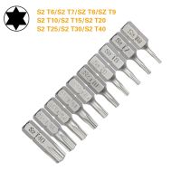 ☊♟ 1 Inch T6 T7 T8 T9 T10 T15 Torx Screwdriver Bit Set S2 Steel 1/4 Inch 6.35mm Hex Shank Electric Screwdriver Bits For Power Tools