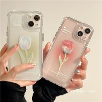 ดอกไม้ศิลปะรัศมีนำไปใช้กับ IPhone14promax Apple 13เคสมือจับ Xr Tulip Xs Rose Ip