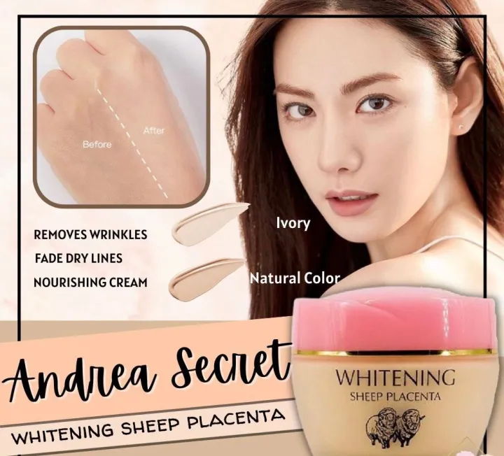 Original Andrea Secret Sheep Whitening Placenta Foundation Cream Beauty Make Up Cream Face Cream