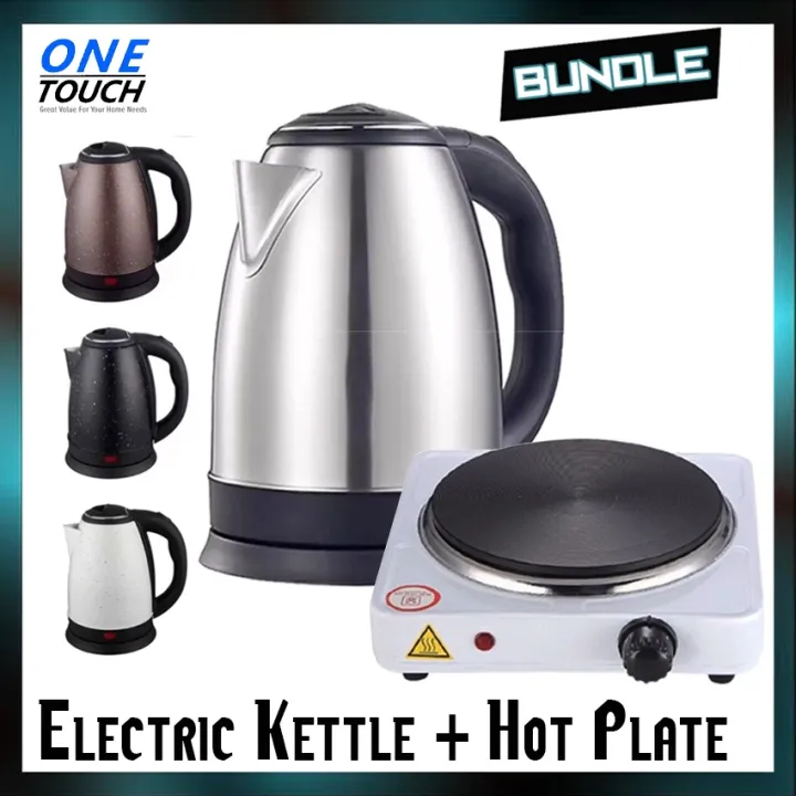 (BUNDLE) 2.0L Stainless Steel Electric Kettle 1500W WITH Electric Furnace Hot Plate