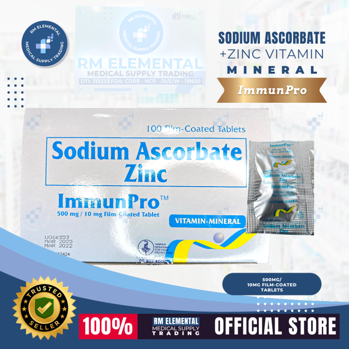 100 tablets ImmunPro Sodium Ascorbate + Zinc Lazada PH