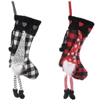 2 Piece Set of Christmas Stockings Leggings Hanging Doll Ornaments Christmas Pendants Santa Socks Christmas Decoration