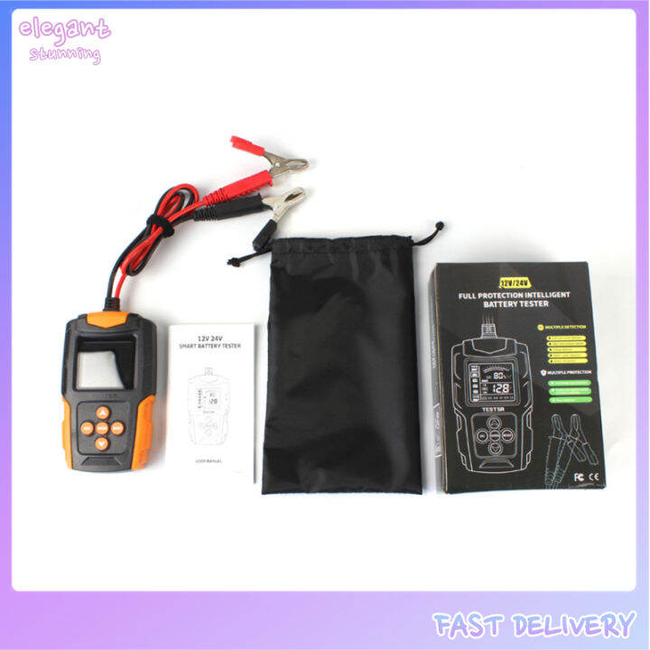 elegantstunning 12v24v Portable Professional Car Battery Tester Cca