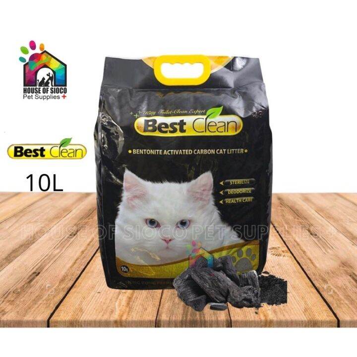 Best Clean Bentonite Activated Carbon Cat Litter 10L | Lazada PH