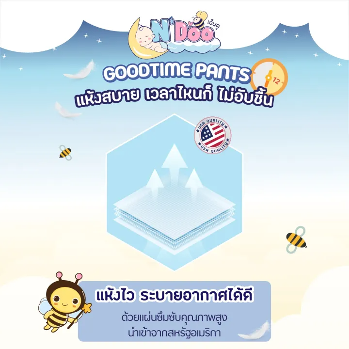 มีคูปองส่วนลด-n-doo-แพมเพิส-แพมเพิสเด็ก-รุ่น-goodtime-pants-แพมเพิส-เอ็นดู-กู๊ดไทม์แพ๊นส์-1-แพ๊ค-คุณภาพมาตรฐาน-อเมริกา