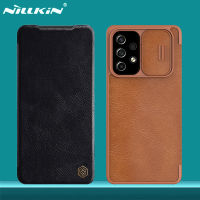 เคสแบบฝาพับสำหรับ Samsung Galaxy A53 A73 5G Nillkin QIN ฝาพับหนังฝาครอบกล้องเลื่อนกระเป๋าสตางค์สำหรับ Samsung A53โทรศัพท์กระเป๋า SiChuanZhiChengMao