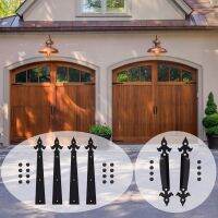 LWZH Decorative Carriage House Garage Handle Hinge Accent Set Sliding Barn Door Hardware Kit Arrow Style 2 Handles 4 Hinges Door Hardware  Locks