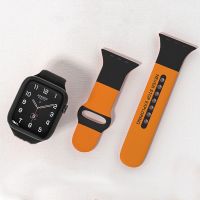 〖Bar watchband〗สายรัดซิลิโคนสำหรับนาฬิกาวง44มิลลิเมตร40มิลลิเมตร45มิลลิเมตร41มิลลิเมตร42มิลลิเมตร38มิลลิเมตรสายนาฬิกาข้อมือสร้อยข้อมือพิมพ์ Correa Iwatch7 6 Se 5 4 3