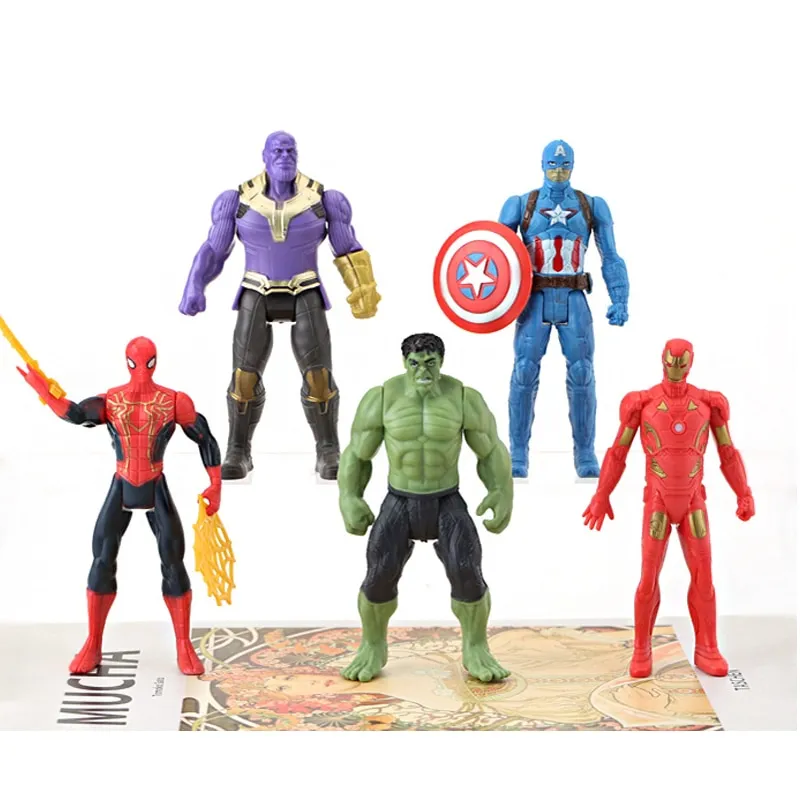 5pcs Spiderman Hulk Ironman con số mô hình đồ chơi thiết lập trẻ em Anime  Đồ chơi hành động trang trí Avengers Movie movabl búp bê quà tặng cho trẻ  em |