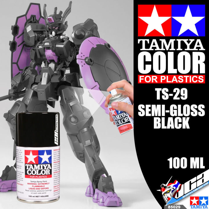tamiya-85029-ts-29-semi-gloss-black-color-spray-paint-can-100ml-for-plastic-model-toy-สีสเปรย์ทามิย่า-พ่นโมเดล-โมเดล-vca-gundam