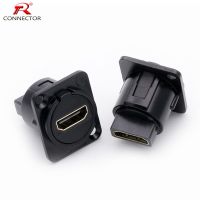 1pc D-Type Connector Extension Cable Adapter HDMI-Compatible Panel Mount Chassis Connector Audio Female Module Socket