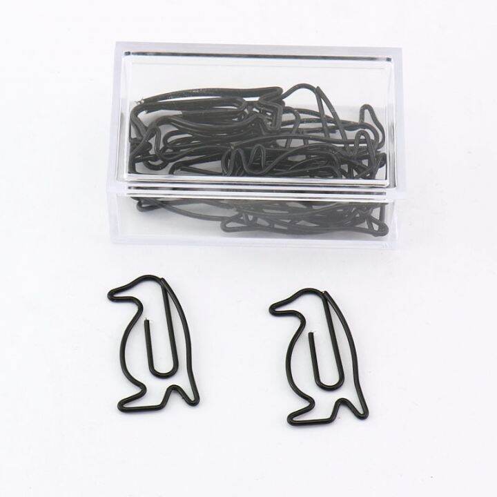 15pcs-box-black-penguin-shape-paper-clips-paper-notes-clips-diy-bookmark-binder-clips-notes-letter