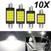 (Premium car)10x Festoon 31มม. 36มม. 39มม. 41มม. หลอดไฟ LED C5W C10W C3W Super Bright รถโดม Canbus Auto อ่านภายในโคมไฟสีขาว12V