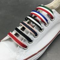 【HOT】☼◊ Polyester Mixed Color Shoelaces 1 cm Width Men Colorful Leather Shoes Laces