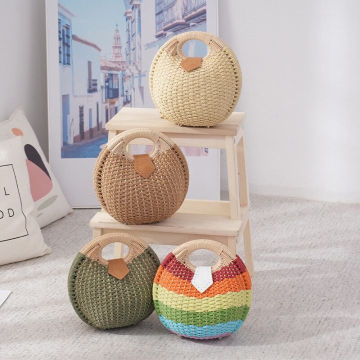 Small round rattan discount bag