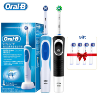 Oral-B แปรงสีฟันไฟฟ้าหมุนสั่นสะอาด3D ฟันสีขาวผู้ใหญ่แปรงสีฟันไฟฟ้าแบบชาร์จเปลี่ยนหัวแปรง