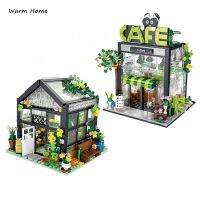 【ร้อน】ใหม่ Street View CoffeeFlower Shop Friends DIYBuilding Blocks Garden Hotel Brick WithForChristmas Gift