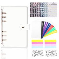 A6 Budget Binder Waterproof Cash Budget Envelope System with Color Zipper Envelopes Budget Sheet and Label Stickers
