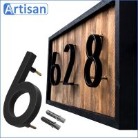 ตัวอักษรกลางแจ้งหมายเลขบ้านภายนอก125มม. #0-9ตัวอักษรประตูบานใหญ่กลางแจ้งในบ้าน5ในตัวเลขที่อยู่ป้ายโลหะติดประตู