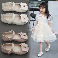 3-10 Years Girls Princess Leather Shoes Butterfly Summer Fashion Kids Soft Rubber Flat Shoes White