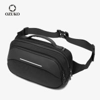 OZUKO Brand New Men Waist Bag Outdoor Short Travel Fanny Packs Male Waterproof Fashion Chest s Casual Crossbody Belt