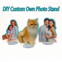 ▥☜™ Personalized Custom Acrylic Stand Transparent Charm Print Holographic Personal Photo Plaque Birthday Gift Pet Cat Dog Keychian