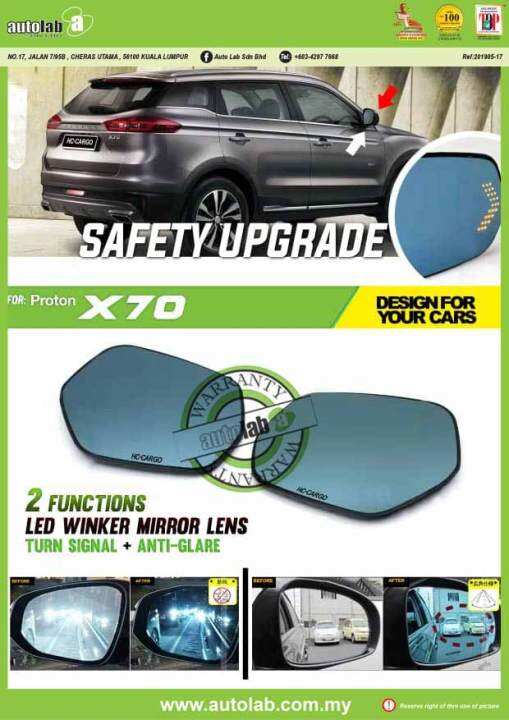 Side Mirror Lens with LED Indicator - Proton X70 | Lazada