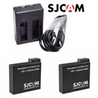 SJCAM M20ของแท้100 900MAh แบตสำรองแบบชาร์จไฟได้สำรองแบบ Li-On Bateri dan Aksesori M20 Pengas untuk SJCAM 2K WiFi Kamera Sukan DV