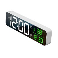 Y4-Mirror Alarm Clock Led Temperature Music Bell Digital Clock With USB Cable high quality