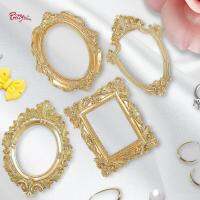 Prettyia กรอบรูป DIY ขนาดเล็กสำหรับตกแต่งเล็บ4ชิ้นต่างหูห้อยระย้าตกแต่งศิลปะ