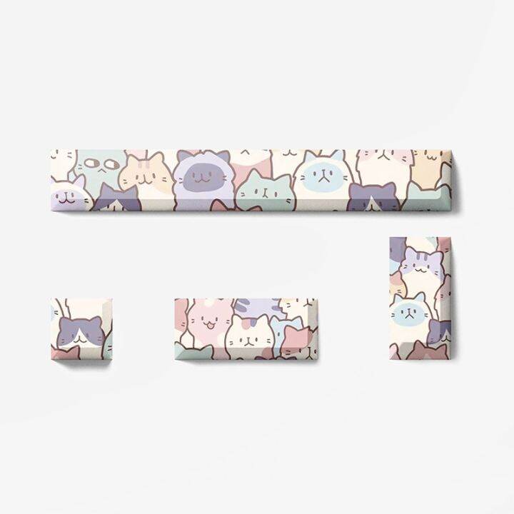 4keys-pbt-five-sides-dye-subbed-keycap-kawaii-cat-space-bar-6-25u-esc-entre-keys-oem-profile-keycaps-for-diy-mechanical-keyboard