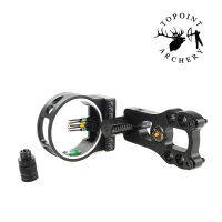 TOPOINT 5 Pin Bow Sight Fiber Fully Assembled CNC Machined Archery Target With Light For Outdoor Tactical TP1550