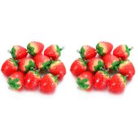 3D Resin Strawberry Charms Beads Hanging Pendant DIY Crafts Decoration for Jewelry Making Necklaces Earrings Keychain