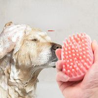 Pet Bath &amp;amp Massage Brush  Great Grooming Comb for Dogs  Cats  Soft Rubber Bristles Gently Removes Loose Brushes  Combs