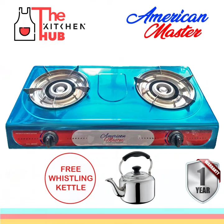 AMERICAN MASTER 2 BURNER GAS STOVE WITH FREE KETTLE Lazada PH