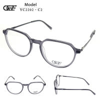 ?กรอบแว่นตา GEZE รุ่น YC2202-C2 เต็มกรอบสีเทา Vintage น้ำหนักเบา ใส่สบาย (บริการตัดเลนส์สายตาราคาถูก)