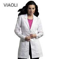 viaoli Womens clothing scrubs uniform coat white scrub clothing long-sleeve work uniforms spa uniform salon slim Front belt